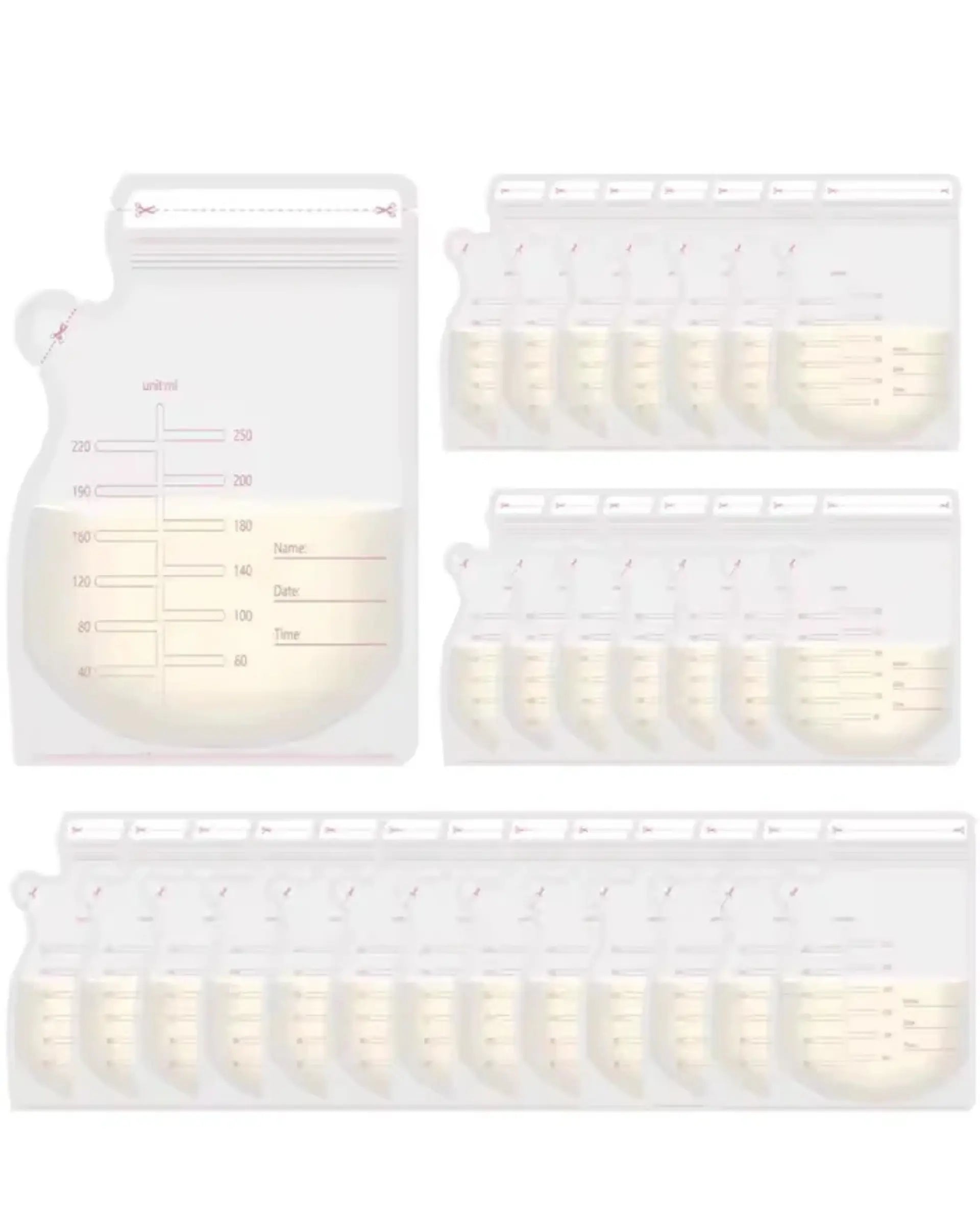 BPA-fria mjölkförvaringspåsar 250 ml
